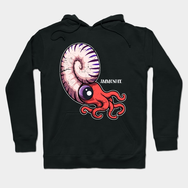 Love Fossils Archaeologist Cute Ammonite Design Octopus Hoodie by roarr